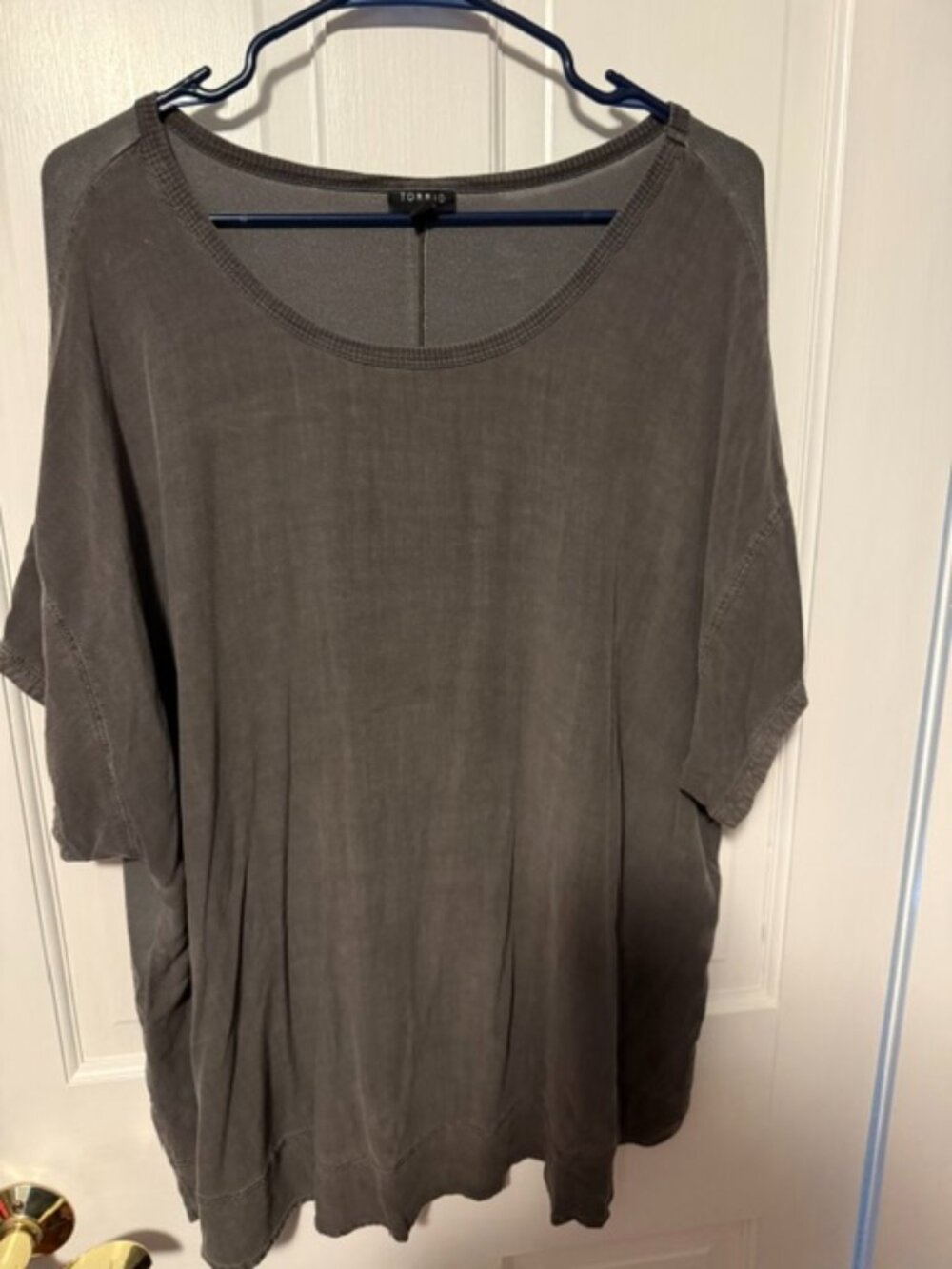 Torrid Grey Mineral Wash Tunic Style Tee Shirt